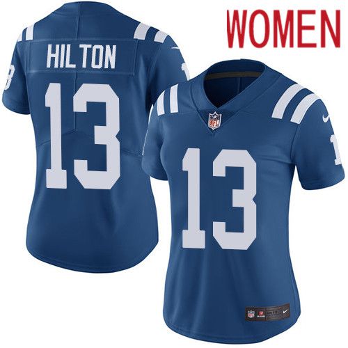 Women Indianapolis Colts #13 T.Y. Hilton Nike Royal Blue Rush Limited NFL Jersey